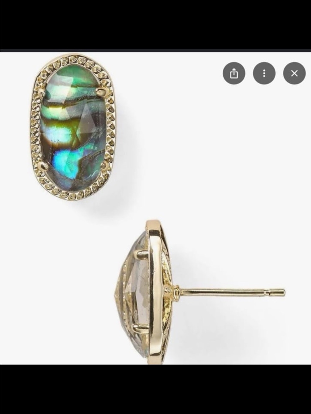 New Kendra Scott Rose Gold Plated Ellie Stud Earrings In Abalone Shell